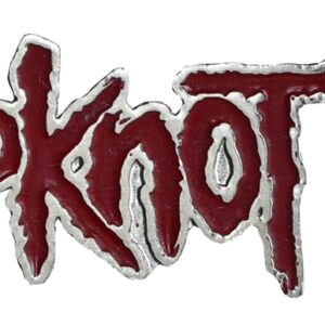 Метална брошка за дрехи Slipknot с червено емайлирано лого и закопчалка