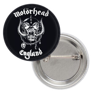 Метална значка за дрехи Motörhead с логото на Warpig и надпис England 25 мм