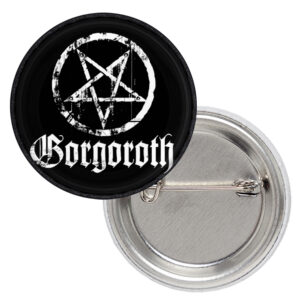 Метална значка за дрехи Gorgoroth с пентаграма и лого 25 мм за фенове