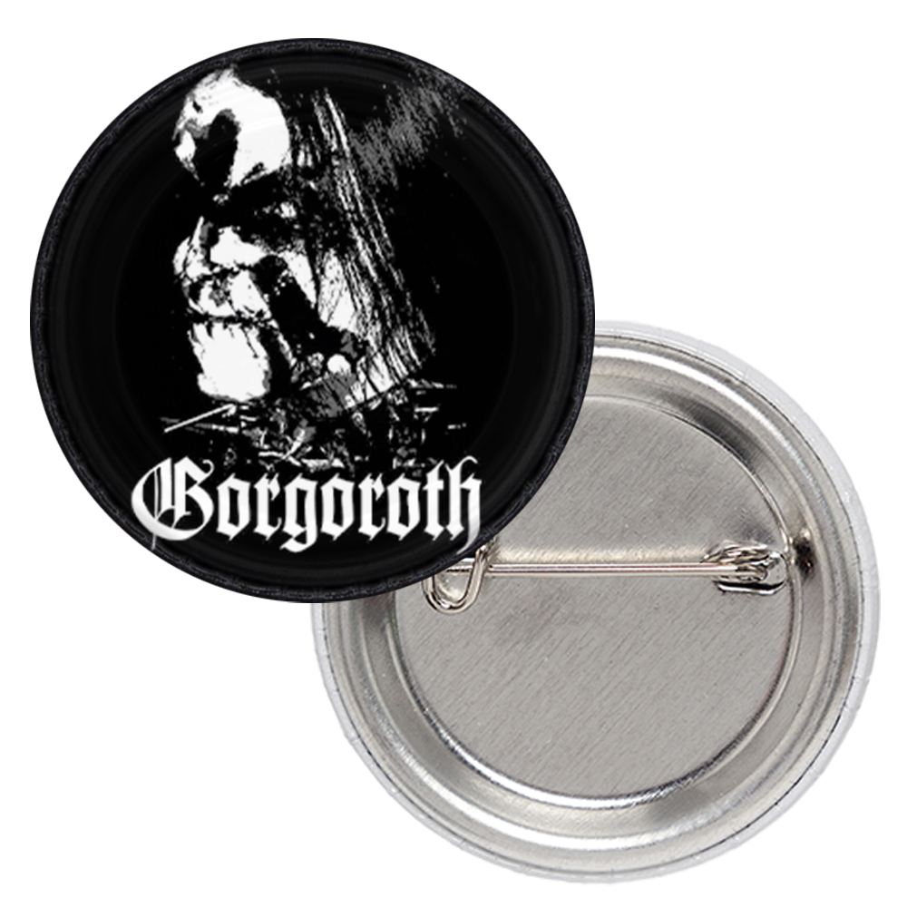 Черна значка за дрехи Gorgoroth 25 мм с corpse paint изображение