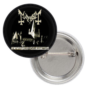 Метална значка Mayhem De Mysteriis Dom Sathanas с катедралата Нидарос
