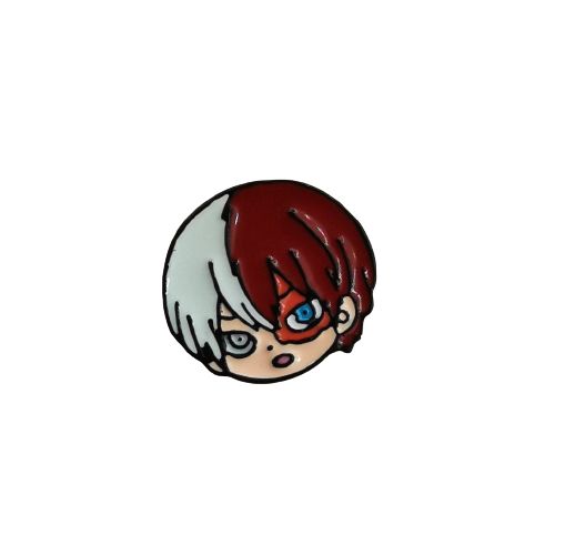 Аниме обеца на винт Shoto Todoroki от антиалергичен метал с цветен лак