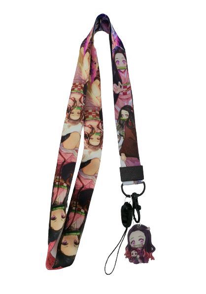Връзка тип бадж на Nezuko Kamado от Demon Slayer с PVC лого