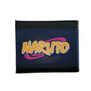Черен аниме портфейл Naruto от еко кожа с цветно лого на лицевата страна