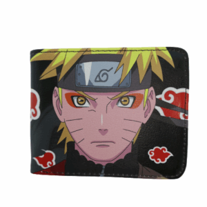 Аниме портфейл Naruto в Sage режим с облаци на Акатски