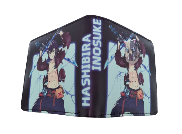 Demon Slayer манга портфейл с изображение на Иноске Хашибира и неговата маска на глиган