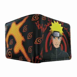 Аниме портфейл Naruto с изображение на Наруто Узумаки и силует в режим на Деветте опашки