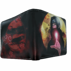 Naruto портфейл на Itachi Uchiha с лика на героя и червените облаци на Акатцуки