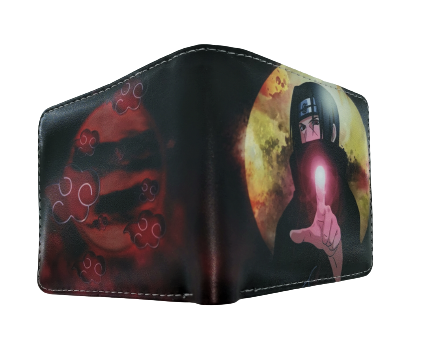 Naruto портфейл на Itachi Uchiha с лика на героя и червените облаци на Акатцуки