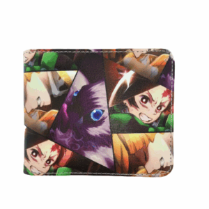 Аниме портфейл Demon Slayer главни герои с колаж от манга сцени