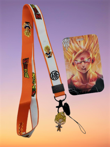 Аксесоар за врат с бадж Dragon Ball Z с Гоку и холдер за карти