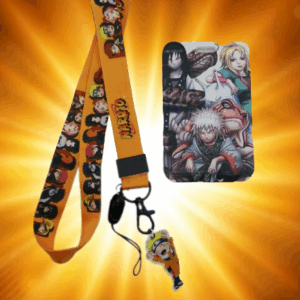 Аксесоар за врат с бадж Naruto с фигурка и холдер за карти