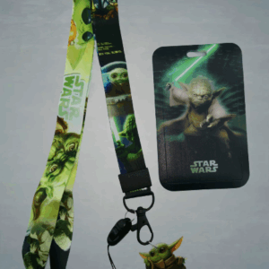 Аксесоар за врат с бадж Star Wars с PVC фигурка на Йода и холдер за карти