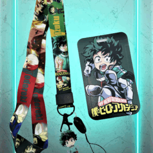 Аксесоар за врат с бадж My Hero Academia с PVC фигурка на Изуку Мидория и холдер