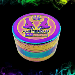 Метален гриндер D&K Amsterdam Rainbow с преливащи цветове и релефни силуети
