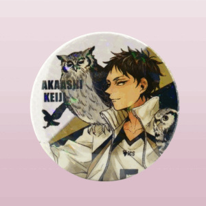 Холограмна аниме значка Keiji Akaashi със сова от Haikyuu