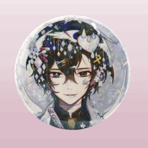 Кръгла аниме значка Лелуш Ламперуж от Code Geass с блестящ холограмен ефект