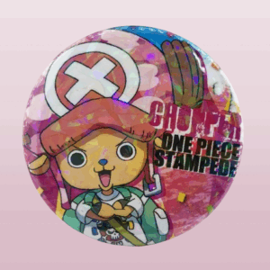 Кръгла аниме значка Тони Тони Чопър от One Piece с блестящ холограмен ефект