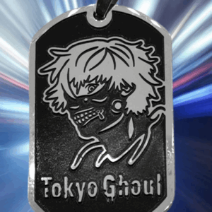 Медальон Tokyo Ghoul стомана с гравиран символ или маска на Канеки