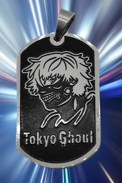 Медальон Tokyo Ghoul стомана с гравиран символ или маска на Канеки