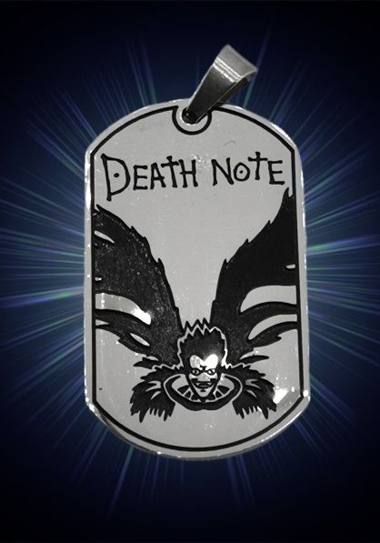 Death Note ΠΌΠ΅Π΄Π°Π»ΡΠΎΠ½ Dog Tag ΠΎΡ Π½Π΅ΡΡΠΆΠ΄Π°Π΅ΠΌΠ° ΡΡΠΎΠΌΠ°Π½Π° Ρ Π³ΡΠ°Π²ΠΈΡΠΎΠ²ΠΊΠ° Π½Π° Π¨ΠΈΠ½ΠΈΠ³Π°ΠΌΠΈ Π ΡΠΊ