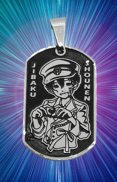 Медальон Dog Tag от медицинска стомана с гравировка на Ханако-кун от Jibaku Shounen