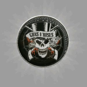 Метални брошки за дрехи с логото на Guns N' Roses – череп на Слаш с цилиндър и кости