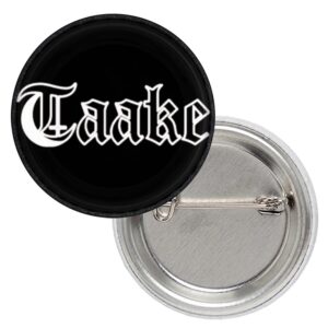 Метъл значка Taake с бяло лого 25 мм