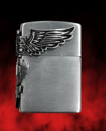 гръб на газова запалка Harley 3D матиран сребрист