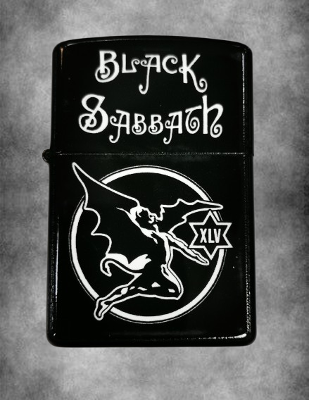 бензинова запалка Black Sabbath бял принт демон XLV