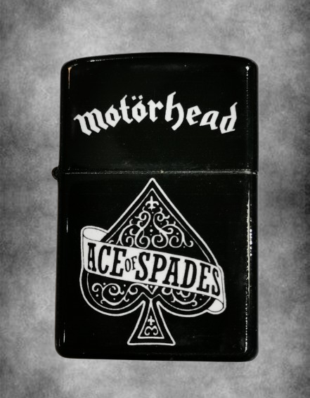 Черна zippo запалка на Motörhead с дизайн Ace of Spades и лого