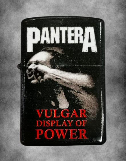 Черна zippo запалка на Pantera с обложката на Vulgar Display of Power