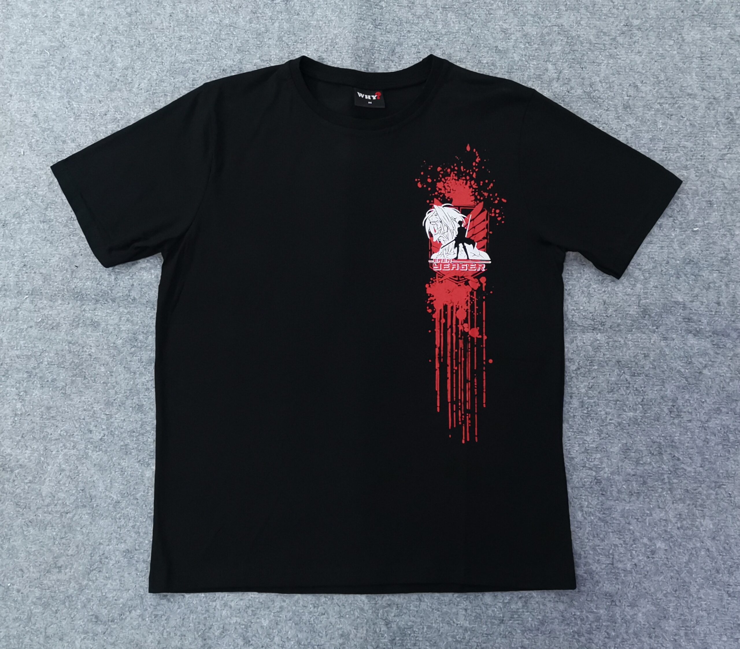 Мъжка черна аниме тениска Attack on Titan – Eren Yeager Founder Edition - Image 2