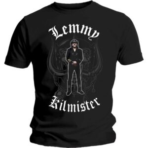 Черна метъл тениска Lemmy Kilmister с изображение на фронтмена и логото Snaggletooth