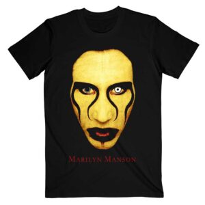 Черна рок тениска с лика на Marilyn Manson