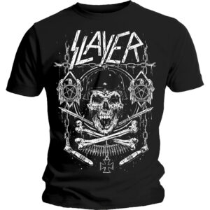 Тениска на Slayer Skull & Crossbones с череп и вериги