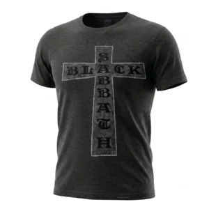 Метъл тениска Black Sabbath Cross сив меланж