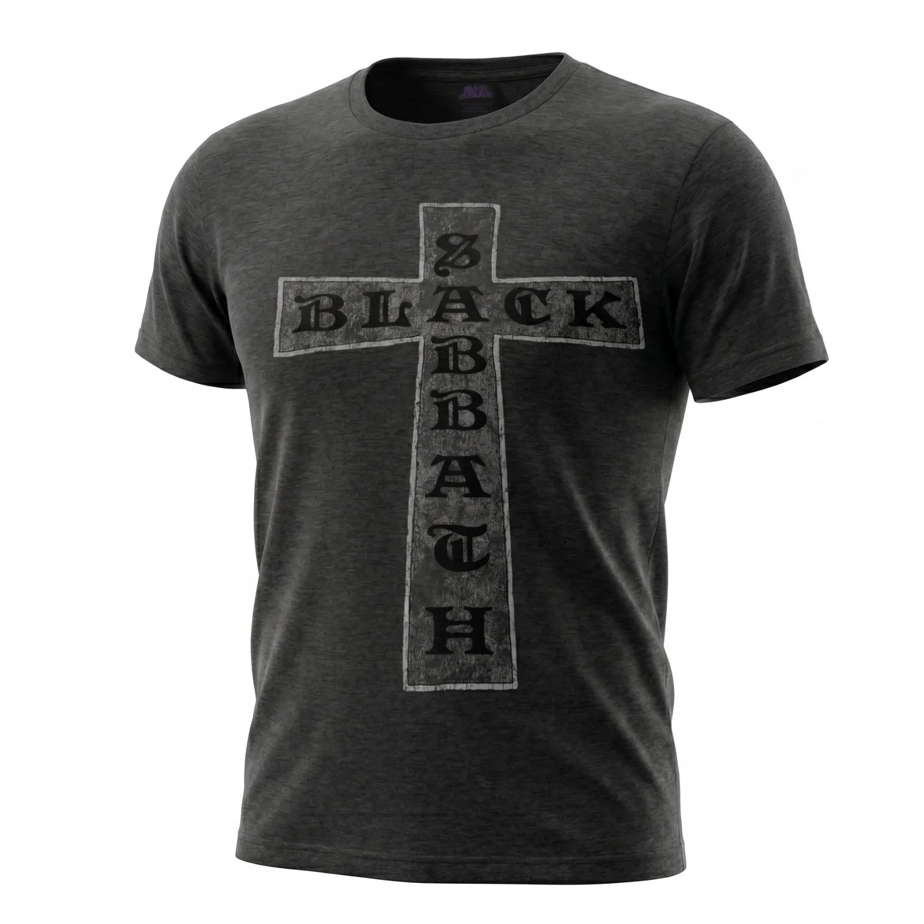 Метъл тениска Black Sabbath Cross сив меланж
