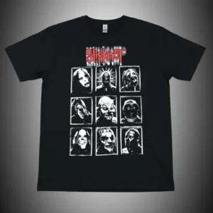 метъл тениска Slipknot New Masks черна с маските на групата