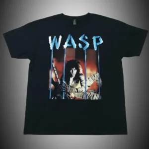 Черна метъл тениска W.A.S.P. с цветна щампа от албума Inside the Electric Circus
