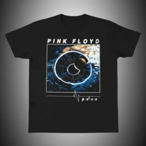 Черна рок тениска Pink Floyd с цветна щампа на окото от албума P.U.L.S.E.