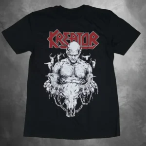 черна метъл тениска Kreator с демон и череп