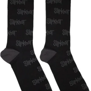 Чифт черни ню метъл чорапи Slipknot с лога и сиви пети