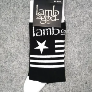 Черно-бели метъл чорапи Lamb of God със звезда - Hover Image