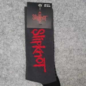 Тъмносиви ню метъл чорапи Slipknot с червено лого - Hover Image
