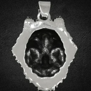 Медальон вълча глава с детайлна козина – медицинска стомана - Hover Image