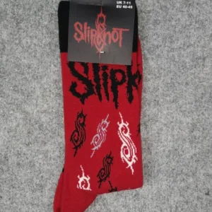 Червено-черни памучни чорапи Slipknot с лога и Tribal мотиви - Hover Image