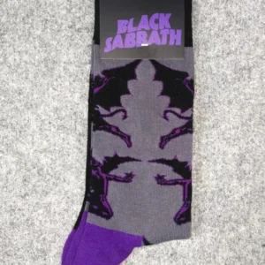 Черни рок чорапи Black Sabbath с лилаво лого - Hover Image