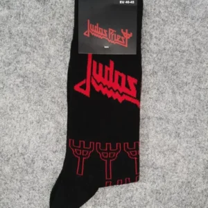 Черни рок чорапи Judas Priest с червено лого - Hover Image
