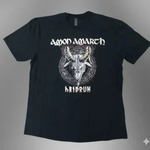 черна метъл тениска Amon Amarth Heidrun с коза и викингски символи